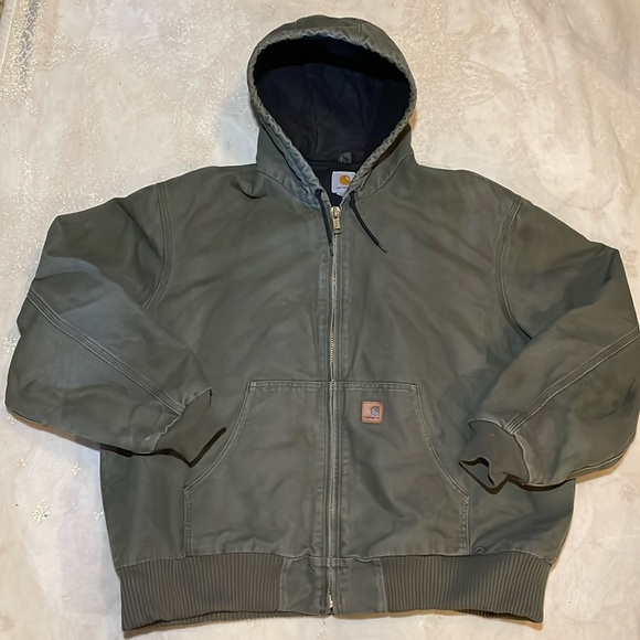 Carhartt Jacket Coat Heavy Cotton Zip Hooded Coat Mens 2XL - Picture 1 of 10